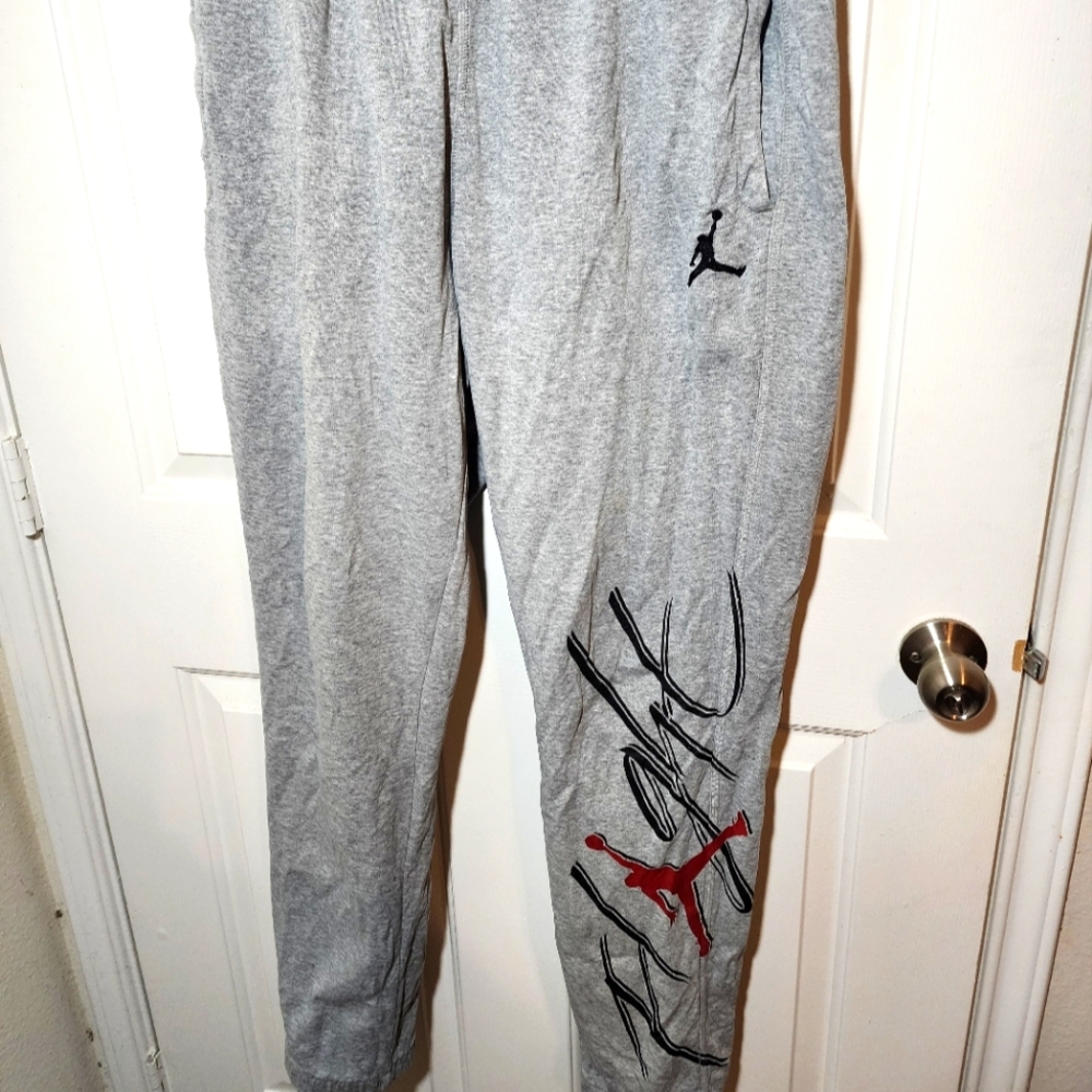 Air Jordan Sweatpants Mens Size XL Flight Spellout Jumpman Gray Joggers Pants